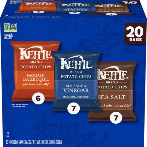 Kettle Brand Kettle Potato Chips Variety Pack 1oz 20 Count