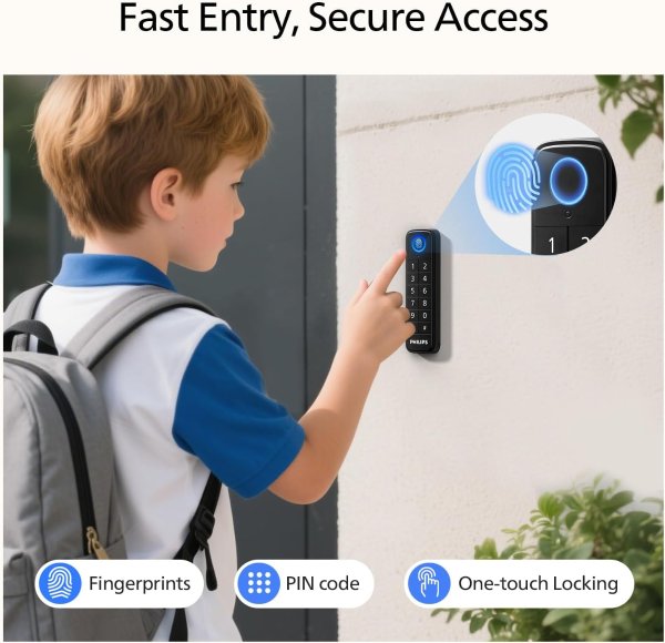 WiFi Smart Deadbolt Lock Fingerprint Silver