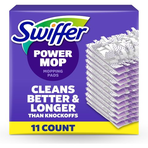 PowerMop 拖布替换装 11片 白紫色