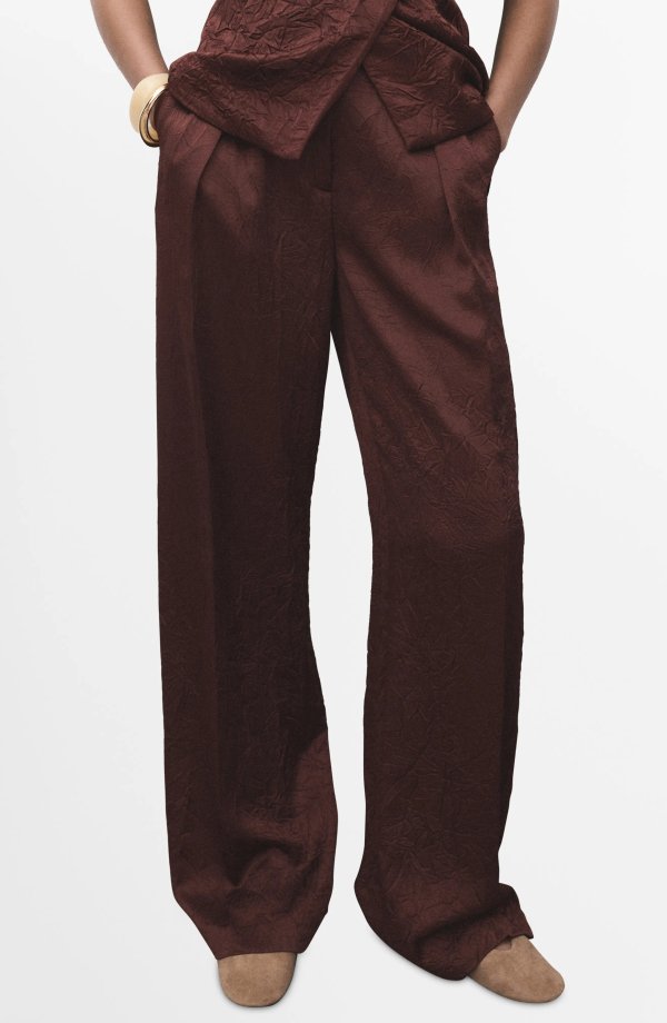 Nordstromrack Crinkled Effect Straight Leg Pants Women