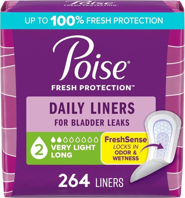  Incontinence Panty Liners Long 264 Count