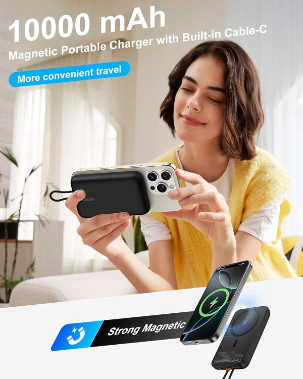 AsperX 磁吸移动电源 10000mAh 黑色