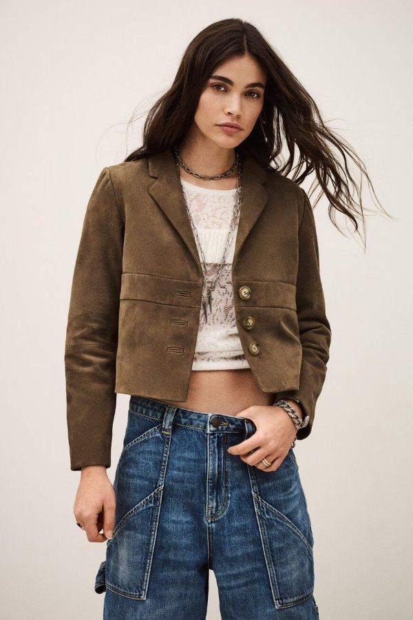  Morfeo Green Suede Leather Jacket