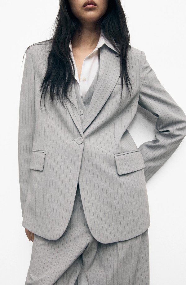 Pinstripe Suit Jacket Women