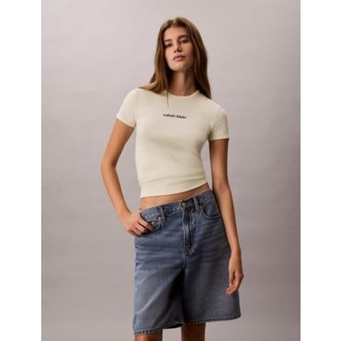 Contour Rib Logo Cropped Tee