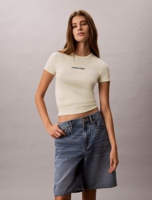 Contour Rib Logo Cropped Tee