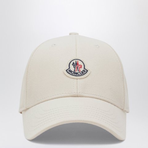 Moncler米色棒球帽 带标志