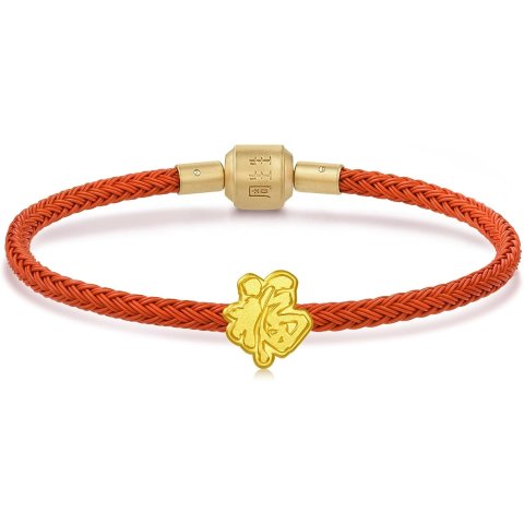 CHOW SANG SANG 999 Gold Fu Charm Bracelet 17cm