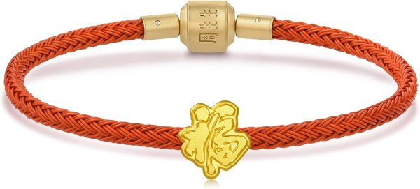CHOW SANG SANG 999 Gold Fu Charm Bracelet 17cm