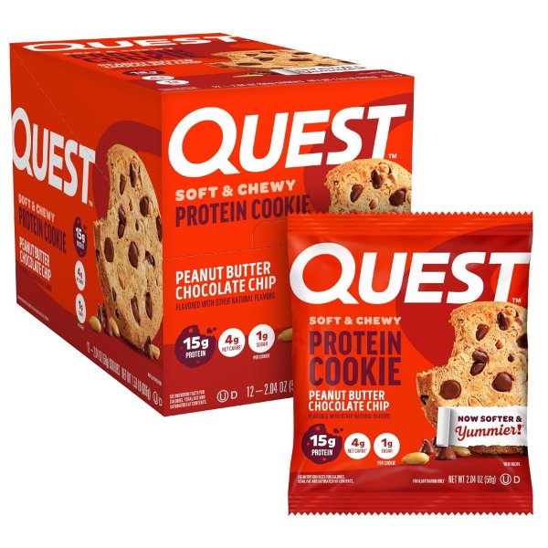 Quest Nutrition Quest High Protein Peanut Butter Chocolate Chip Cookies 12 Count