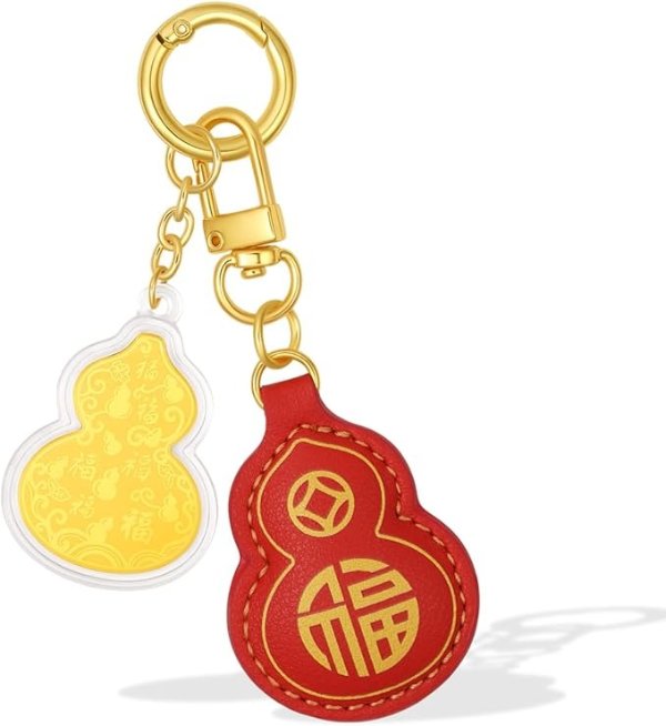 999 24K纯金葫芦吊坠钥匙扣