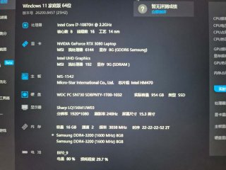 msi 游戏本 3080