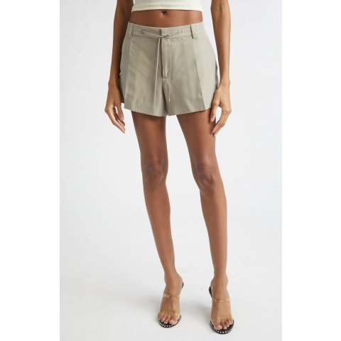 Nordstrom Mid Rise Silk Drawcord Shorts Women