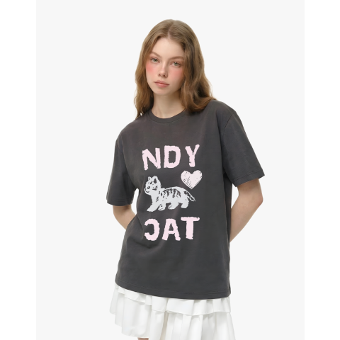 NERDYHeart Baby Cat Short Sleeve T-Shirt Charcoal