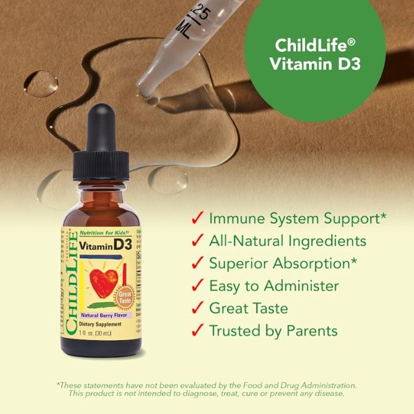 CHILDLIFE ESSENTIALS 婴儿D3滴剂 1盎司