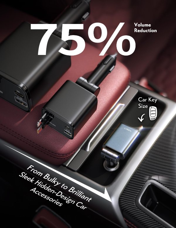 Retractable Car Charger USB-C 72W