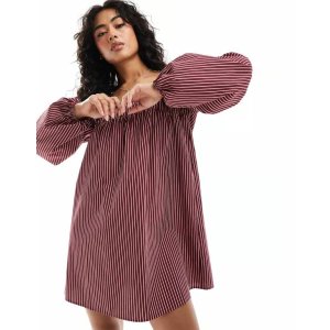 ASOS DESIGNASOS DESIGN 条纹荷叶边短裙