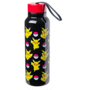 $10 Amazon.com Silver Buffalo Pokemon Ball and Pikachu Stainless Steel Water Bottle with Strap, 27 Ounces