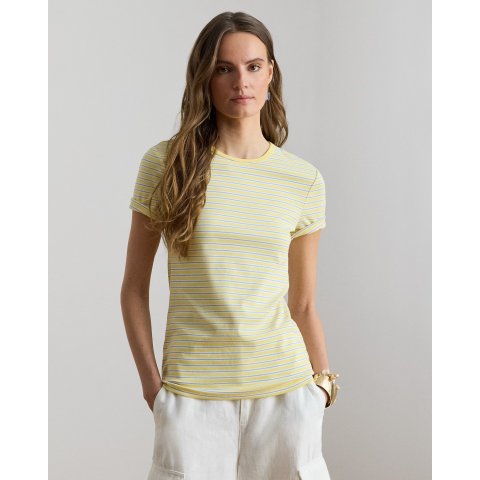 Striped Rib-Knit Stretch Cotton Tee