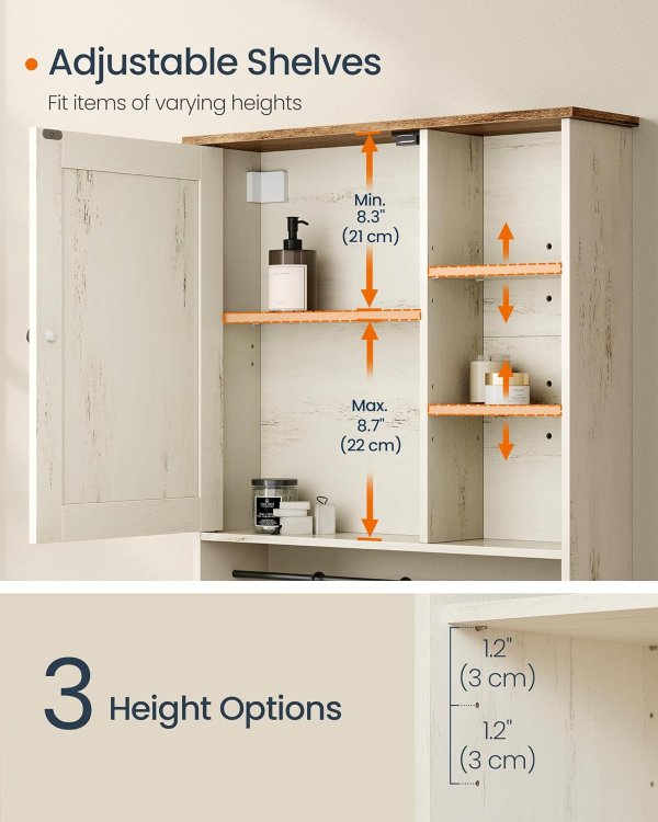 HOME Bathroom Wall Cabinet White