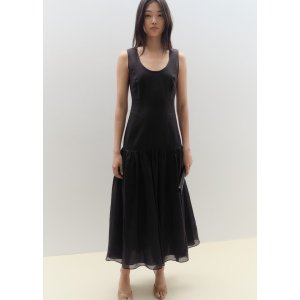 Mango  长连衣裙 麻织 女款