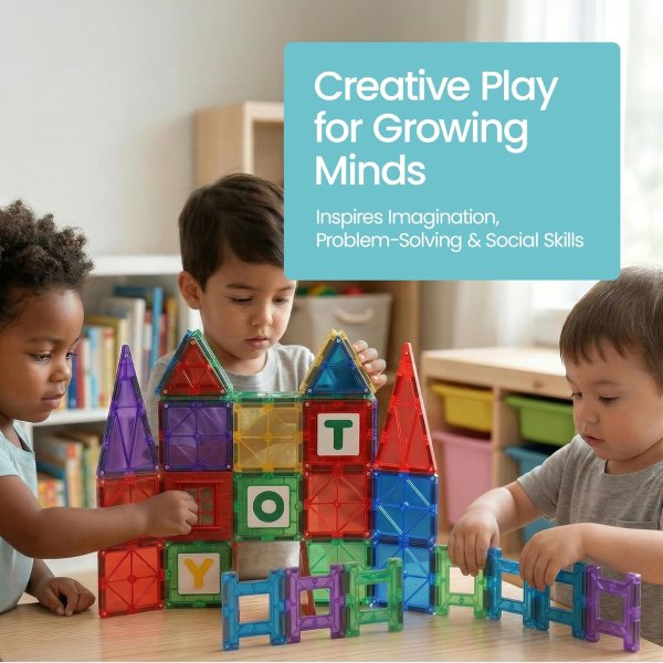 Playmags Magnetic Tiles 150 Pieces STEM Kids