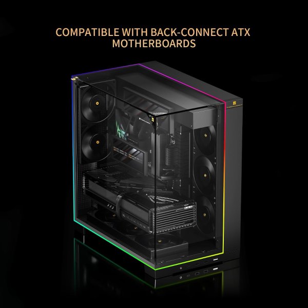 A70 Vision ATX Gaming Case Panoramic Glass Type-C 8 Fan Slots