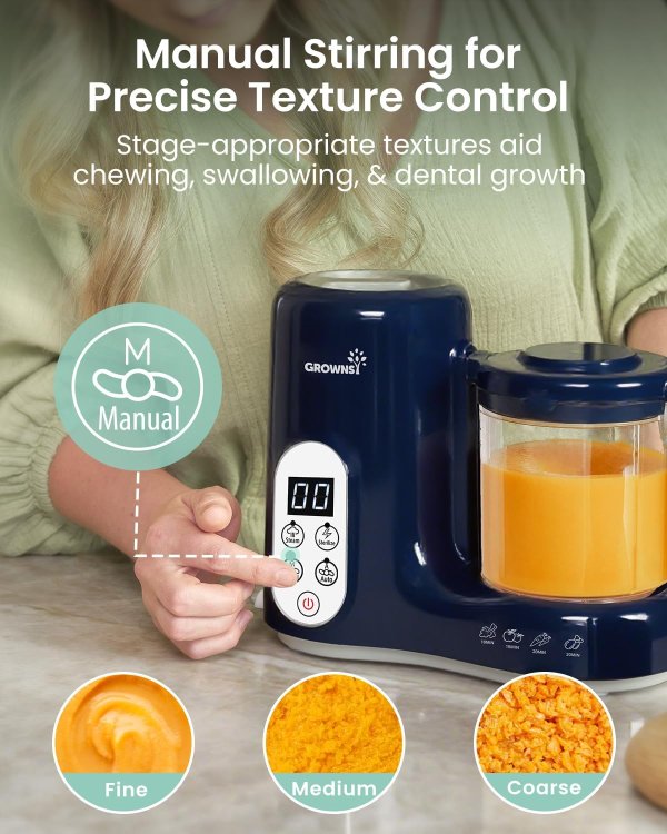 Grownsy Baby Food Maker Dark Blue