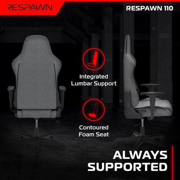 RESPAWN Respawn 110 Ergonomic Gaming Chair Gray High Back
