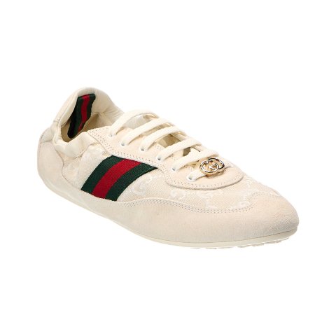 GucciGG Trainer 皮革帆布运动鞋