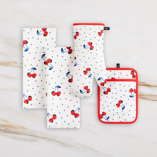 kate spade Kitchen Towel Set 4-Pack White/Red/Blue