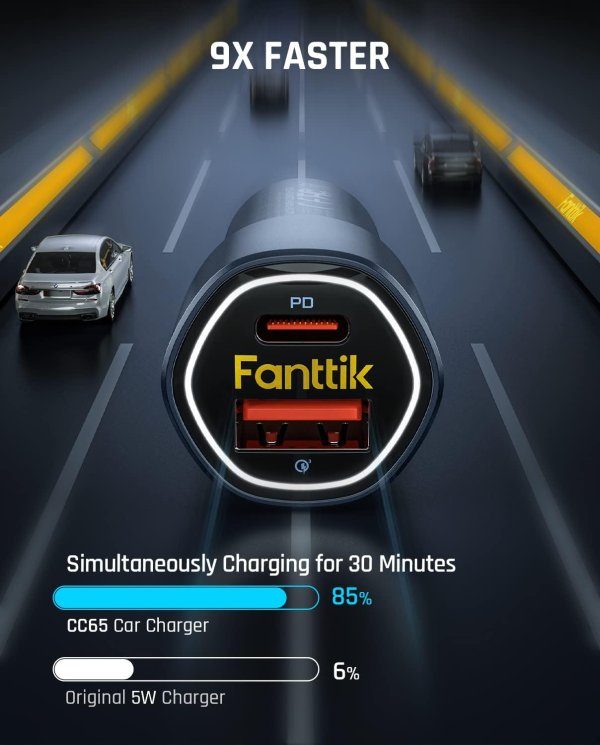 Fanttik 65W USB-C 车载充电器