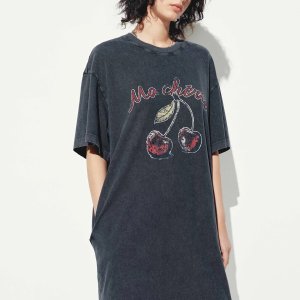 MO&Co. 100%棉做旧T恤裙