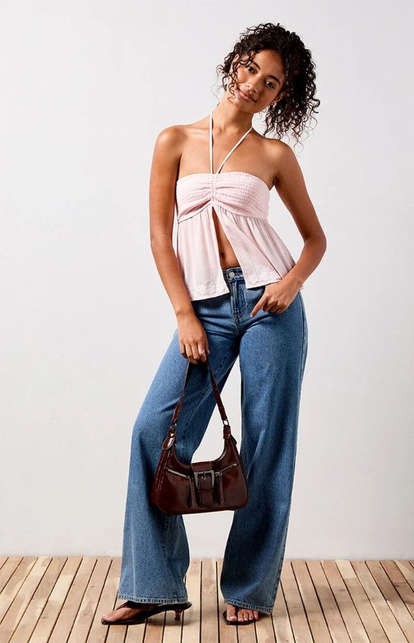 Pacsun Gracie Smocked Babydoll Tube Top