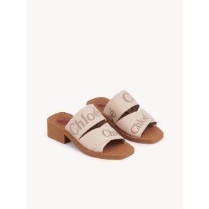 ChloeWoody Heeled Mule Beige