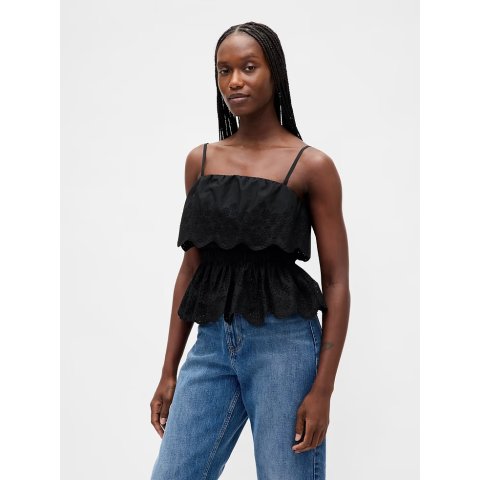 GapPoplin Eyelet Ruffle Top