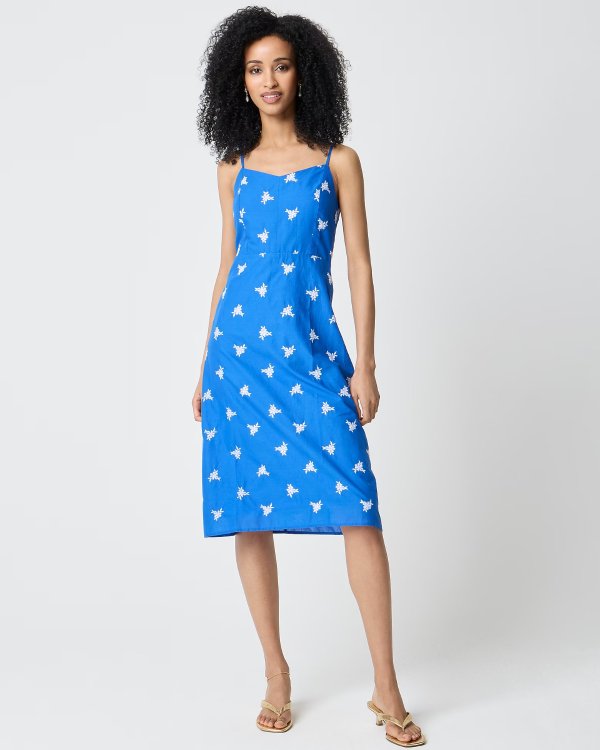 Factory Embroidered Midi Slip Dress Women