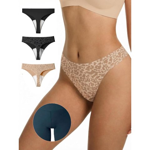 LUCKMEEY Women s Seamless Cotton Thong Underwear
