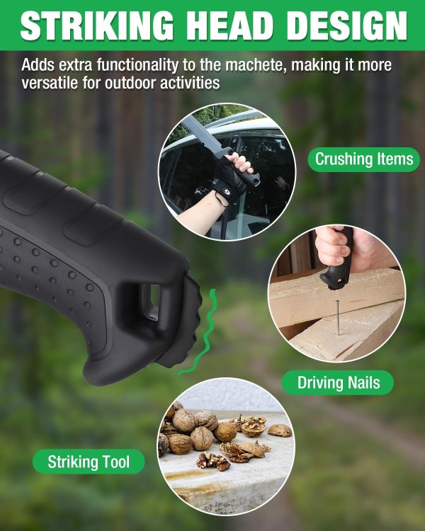 16 Inch Heavy Duty Dual-Edge Machete with Saw