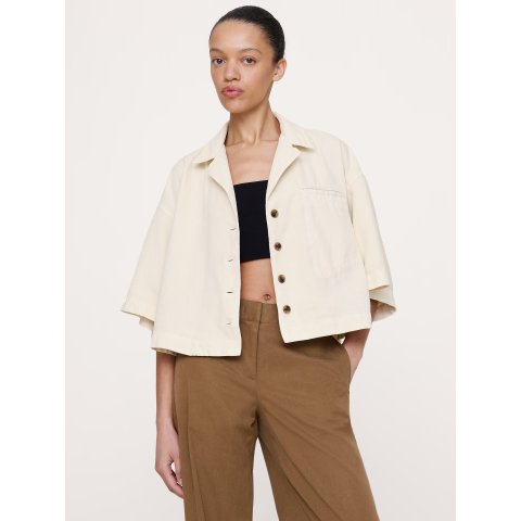 Banana RepublicBanana Republic Boxy Crop Denim Shirt