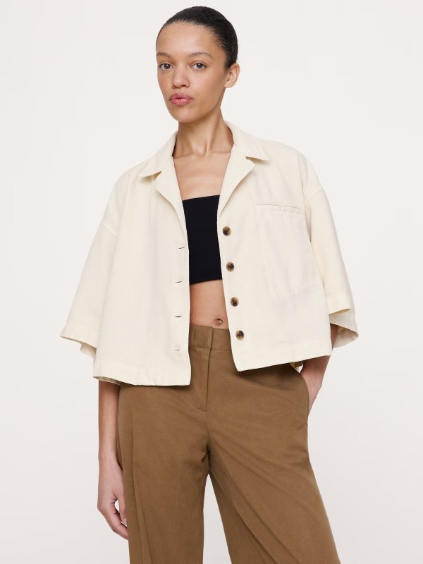 Banana Republic Boxy Crop Denim Shirt