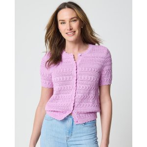 J.Crew 短袖镂空开衫毛衣
