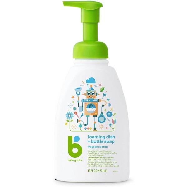 Babyganics Foaming Dish Soap Fragrance Free 16 oz