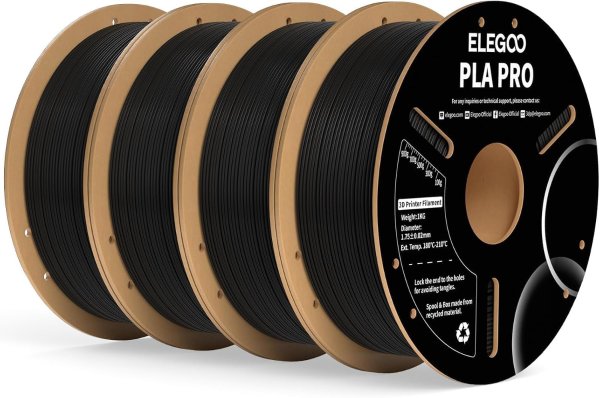 ELEGOO PLA PRO 1.75mm Black 3D Printer Filament 4KG