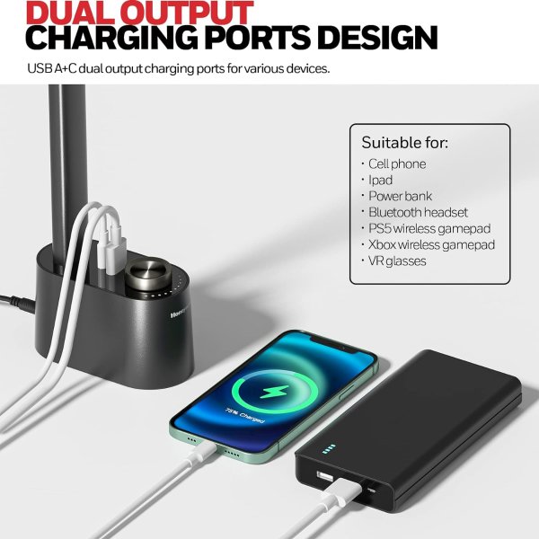 H01 Pro 黑色LED折叠台灯 USB充电