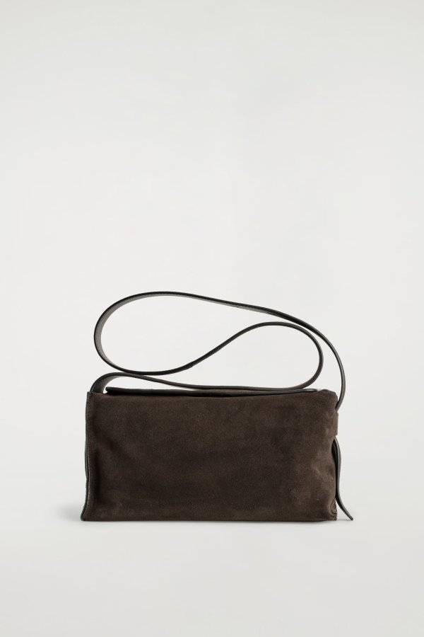 PLINTH Brown Suede Crossbody Bag