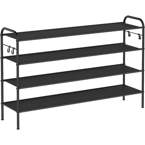 SONGMICS4-Tier Fabric Shoe Rack Ink Black