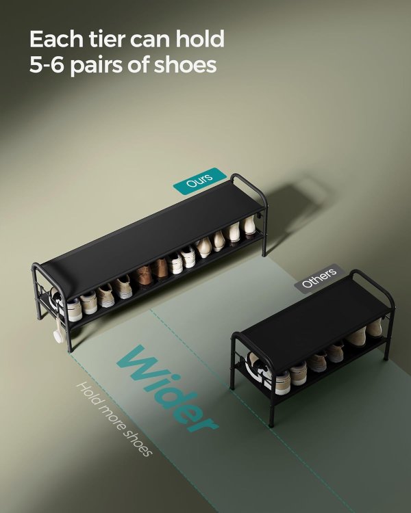 2-Tier Shoe Rack Ink Black