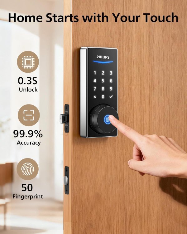 WiFi Smart Door Lock Fingerprint Nickel