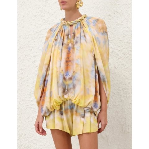 Zimmermann Alchemy 女式扎染雪纺衬衫